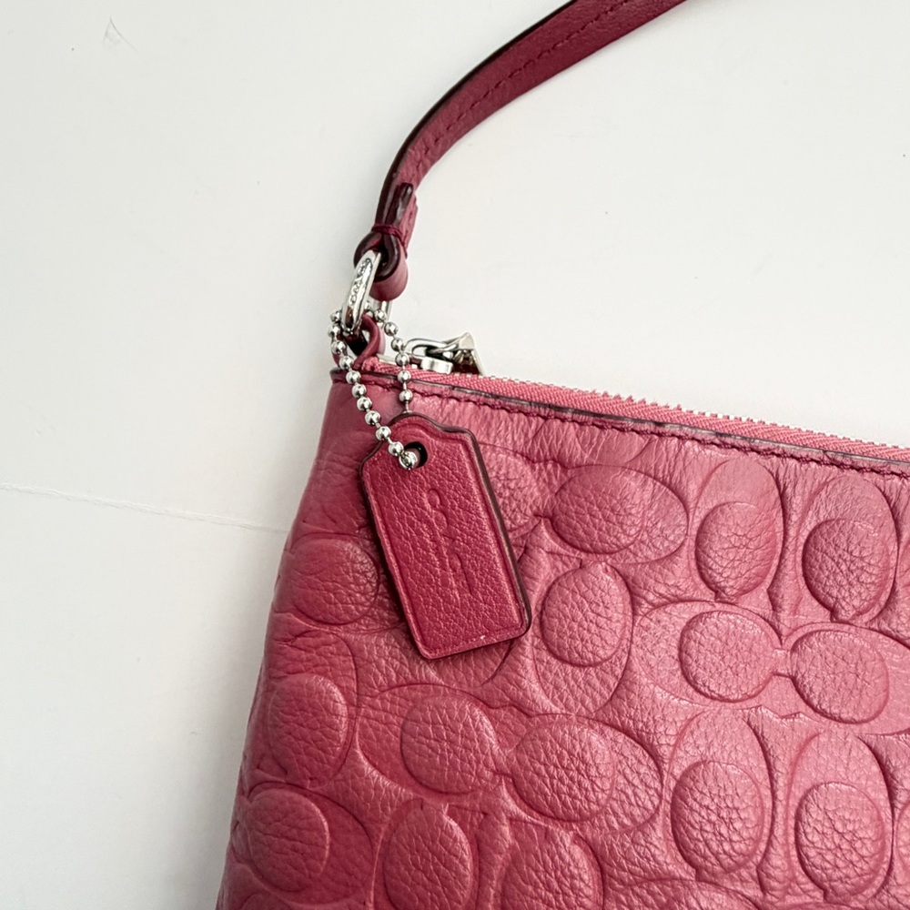 Coach Signature Embossed Pebble Leather Bag - Picture 2 of 7